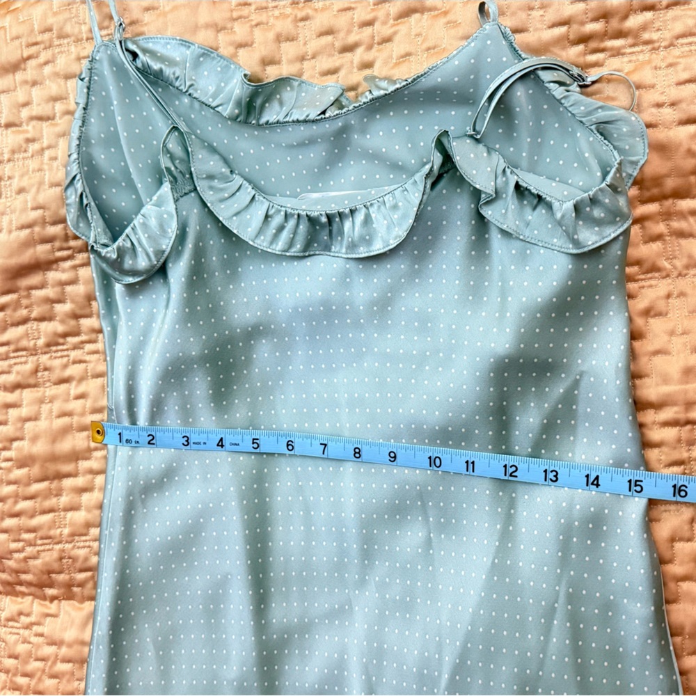 Reformation  Aribella Ruffled Polka-Dot Silk-Satin Midi Dress Size Medium - Picture 4 of 5
